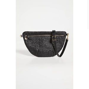 Clare V black rattan grand Fanny